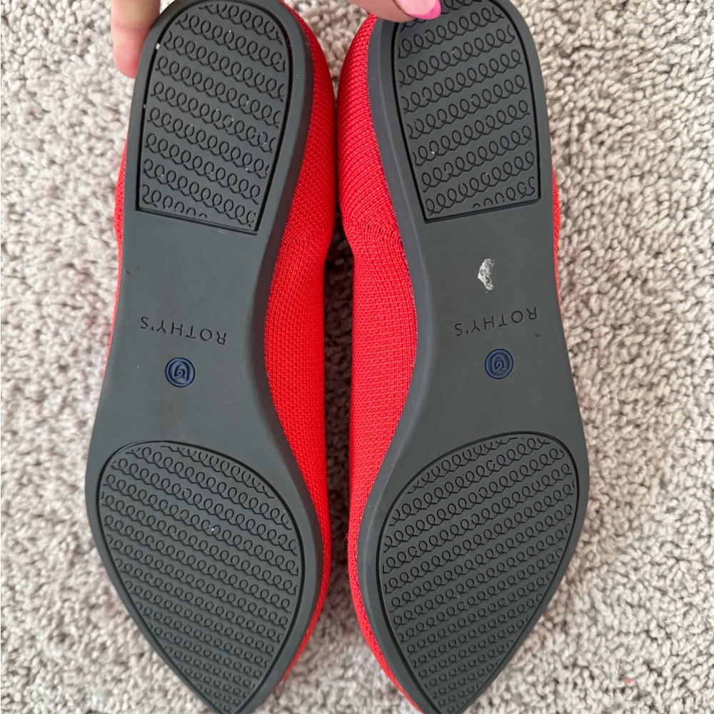 Rothy's Vibrant Red Pointed Flats - Picture 4 of 8